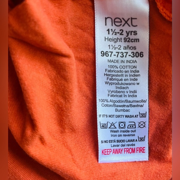 Next Direct Bright Orange Ruffle Sleeve Top - Picture 3 of 4